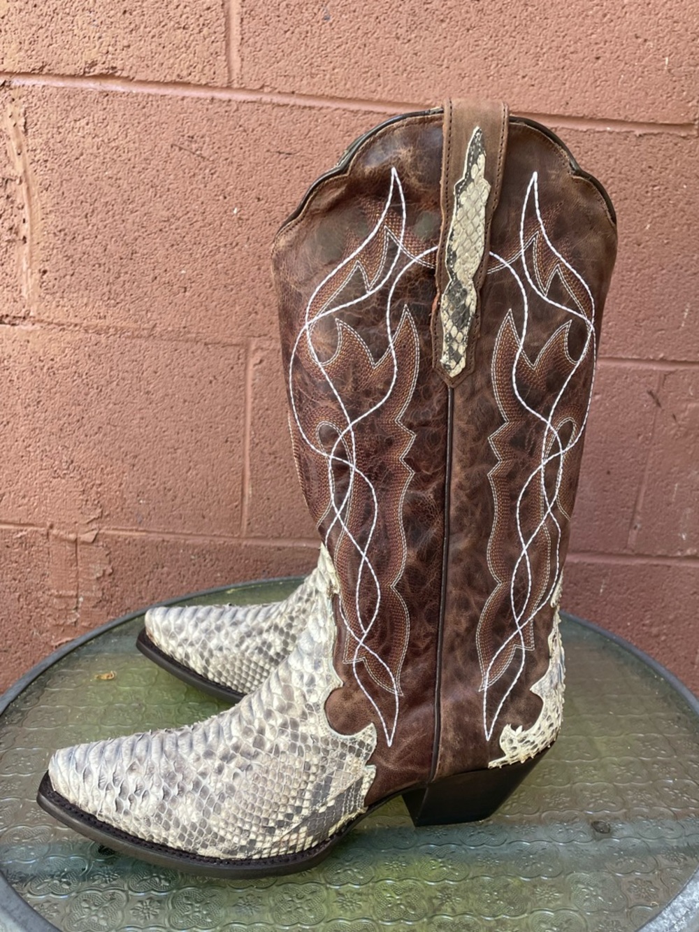 NWT Dan Post Exotic Python Western Cowboy Boots Size 9 Women’s